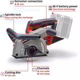 EINHELL Professional Akku-Mauernutfräse TP-MA 36/30 Li BL-Solo, 36Volt (2x18V) rot/schwarz, ohne Akku und Ladegerät