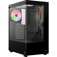 Aerocool Pivot-G-BK-v3, Tower-Gehäuse schwarz, Tempered Glass x 2