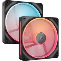 Corsair iCUE LINK LX140-R RGB PWM Reverse, Gehäuselüfter schwarz, 2er Pack, 140 mm